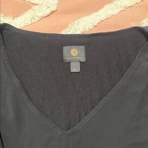 JM Collection Black V-Neck Blouse